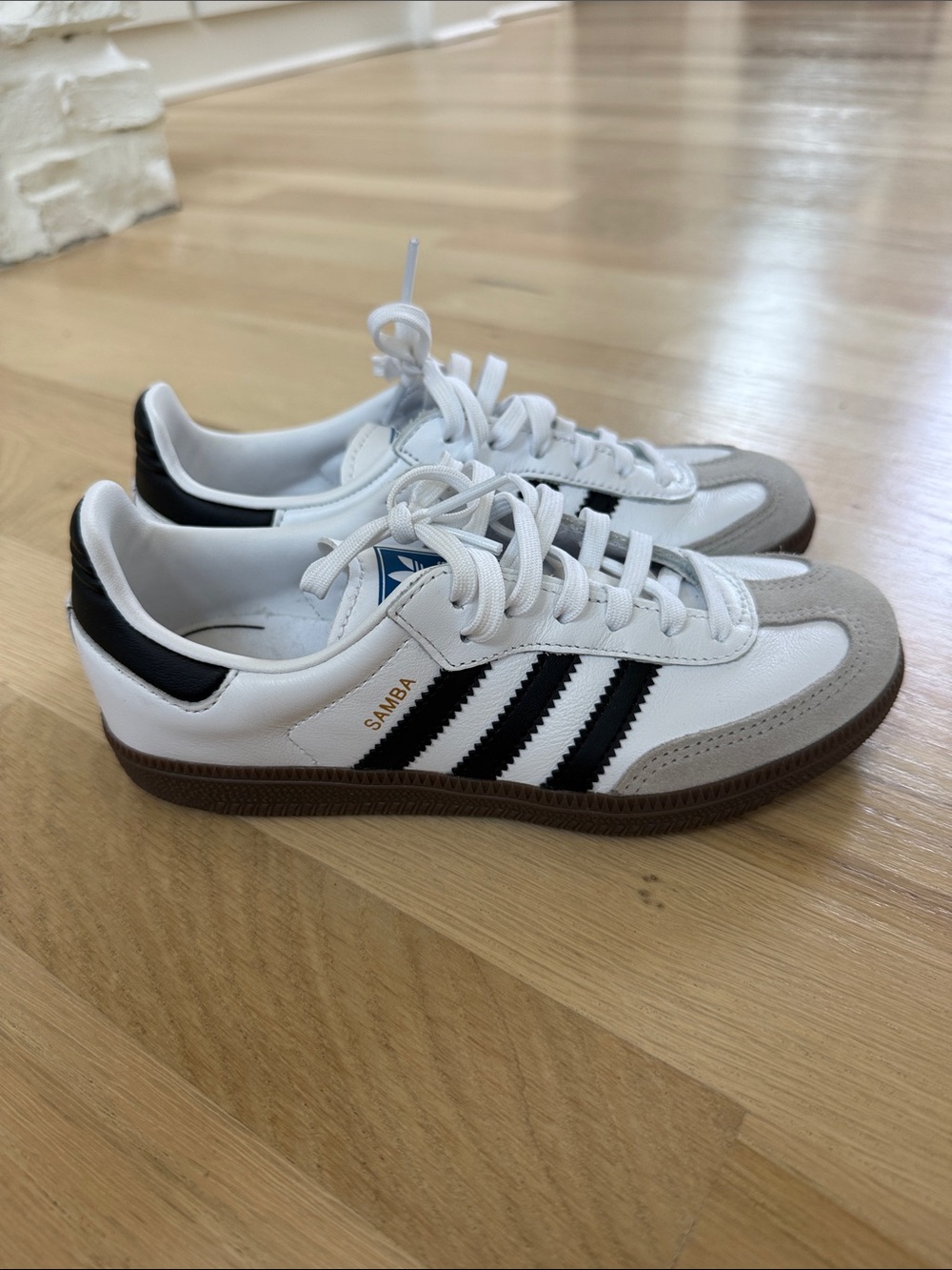 adidas Samba White Black with Gum Sole Sneakers